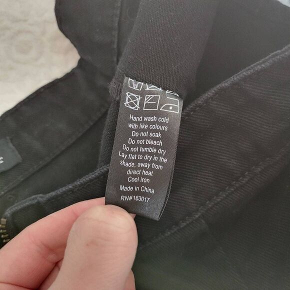 Lioness Black Denim Mini Skirt Size Small Front Slit Y2K Grunge - Picture 5 of 7